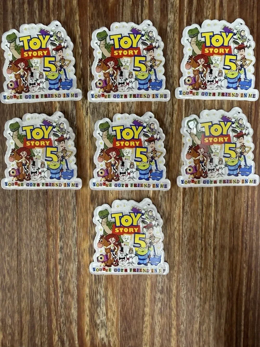 7 Pc Toy Story 5 Acrylic Flatbacks